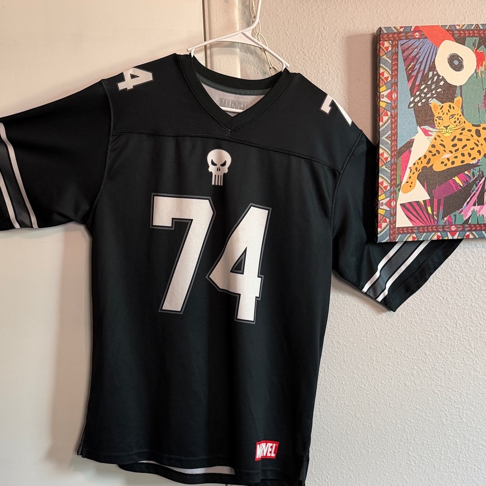 Marvel Black and White Punisher Men's Jersey
